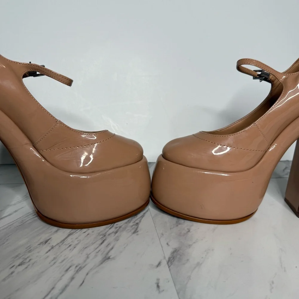 Schutz Zayne Tan Patent Platform Mary Jane 8B